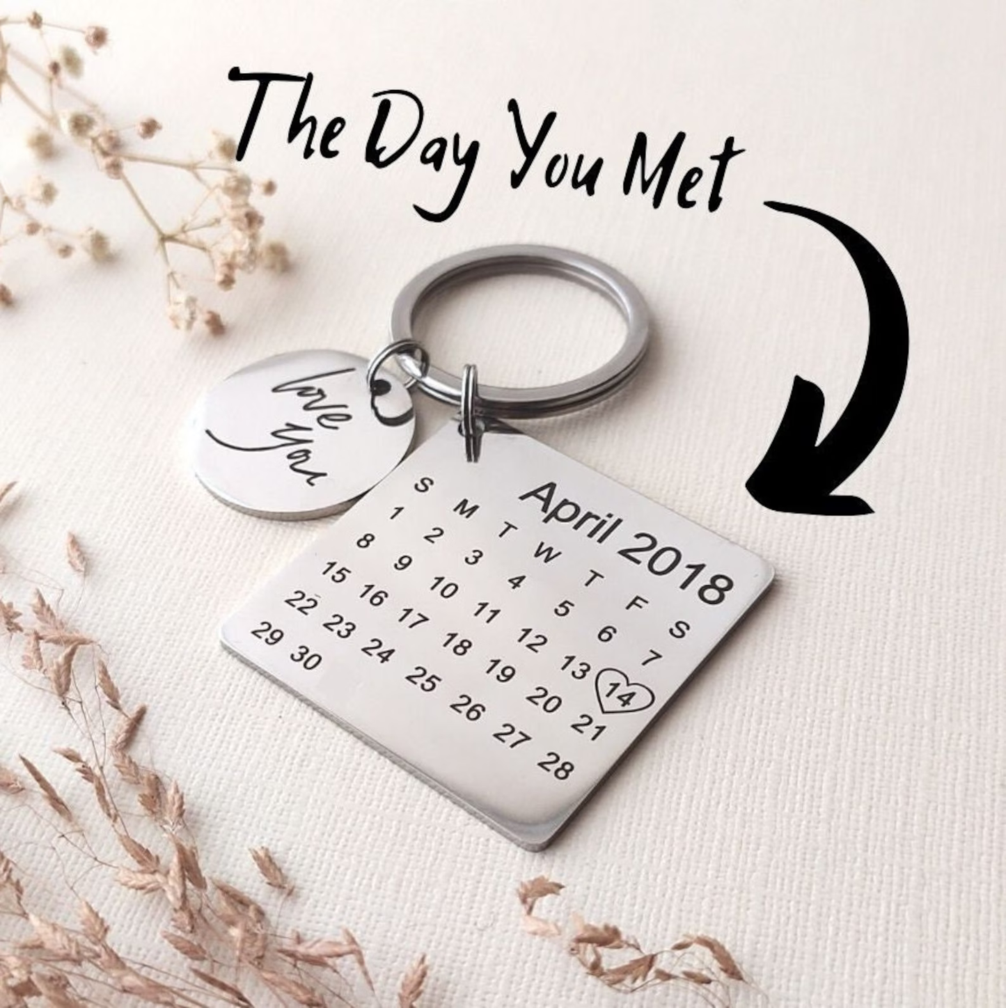 The Day We Met/Married/Engaged Keychain