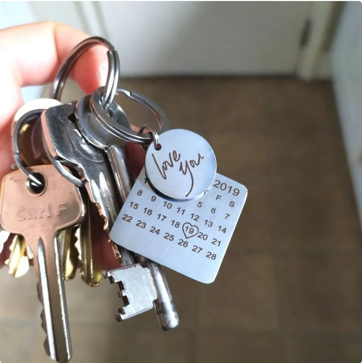 The Day We Met/Married/Engaged Keychain