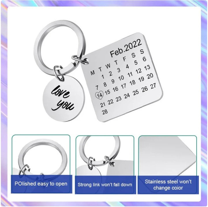 Personalized Special Date Calendar Keychain