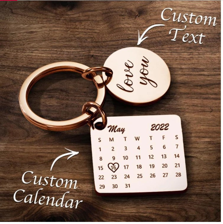 Personalized Special Date Calendar Keychain
