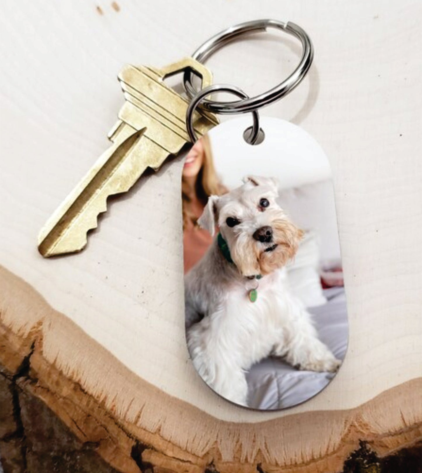 For Every Time You Think Of Me, I'm Right Here Inside Your Heart - Upload Image, Personalized Keychain