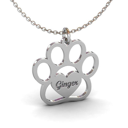 Custom Paw Necklace with Name