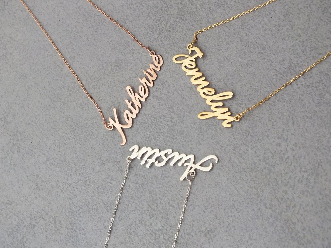 Digne Script Name Necklace