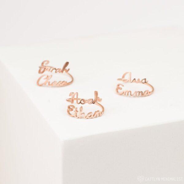 Personalized Double Name Ring