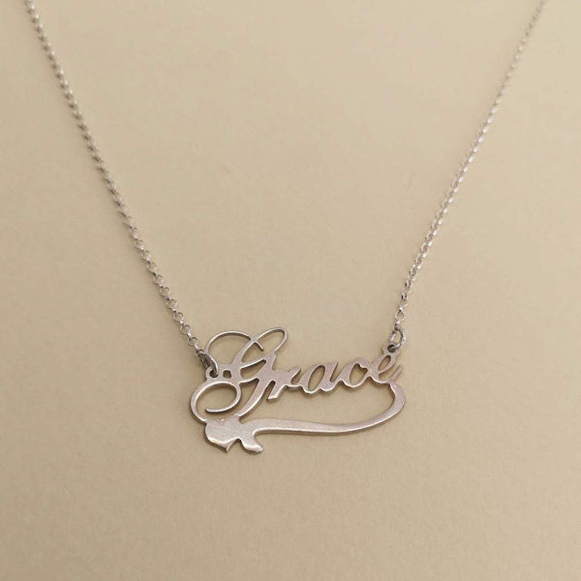 Name Necklace with Heart Pendant