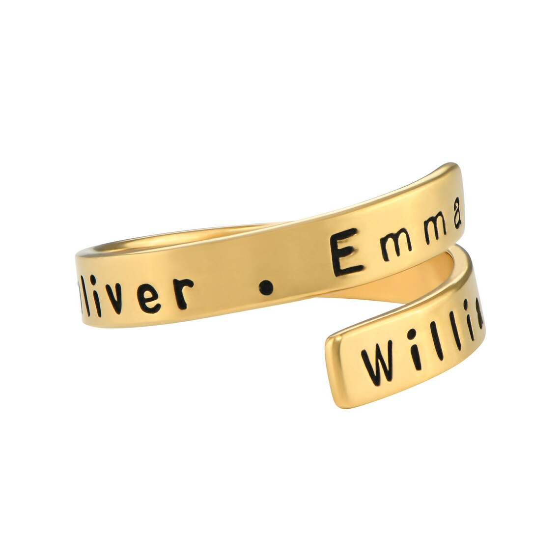 Personalized Adjustable Engraved Wrap Ring