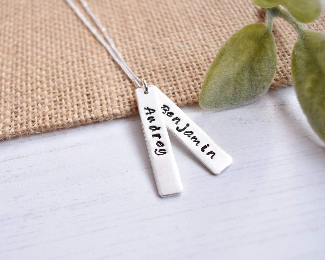 Personalized Name Tag Bar Necklace