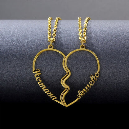 Combined Heart Couple Necklace