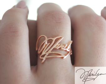 Custom Handwriting Name Ring