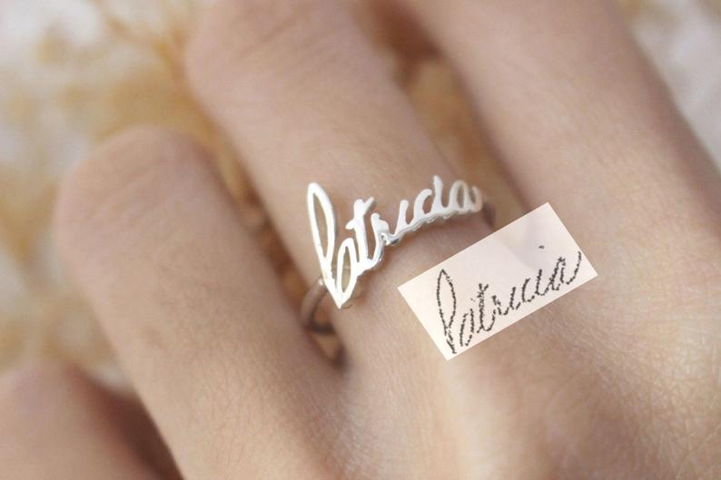 Custom Handwriting Name Ring