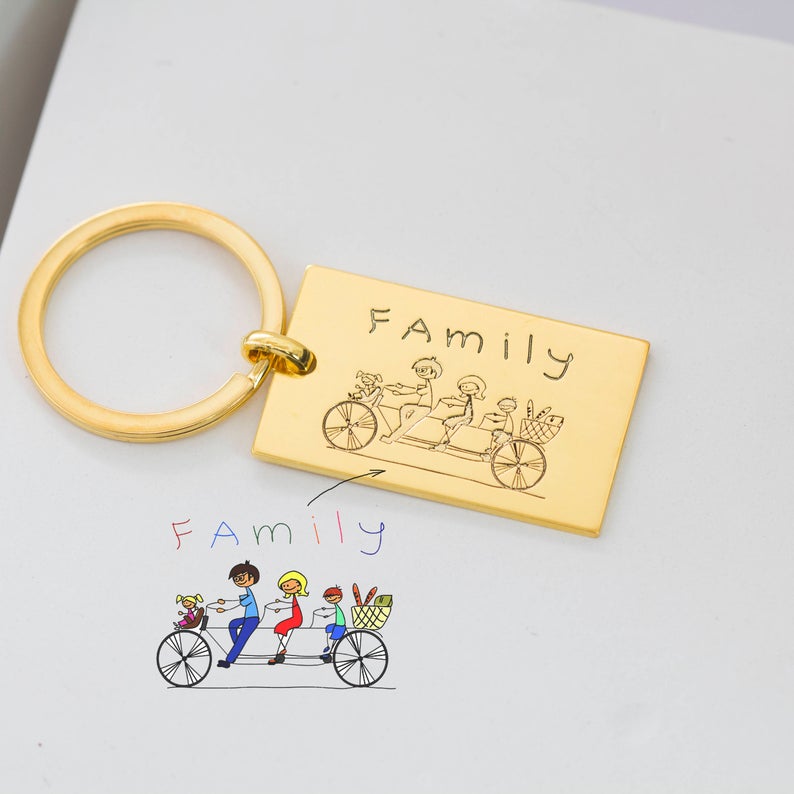 Engraved Actual Handwriting Keychain