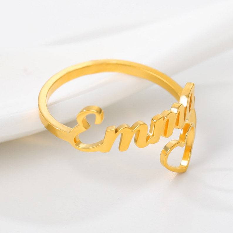 Heart Custom Name Ring