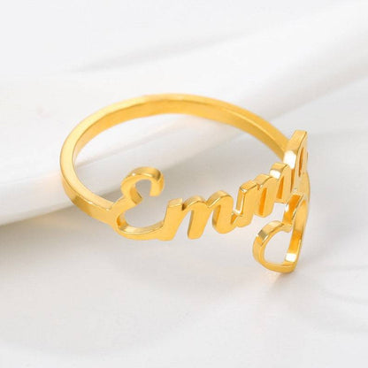 Heart Custom Name Ring