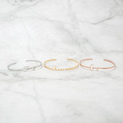 Custom Name Bangle Bracelet