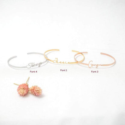 Custom Name Bangle Bracelet