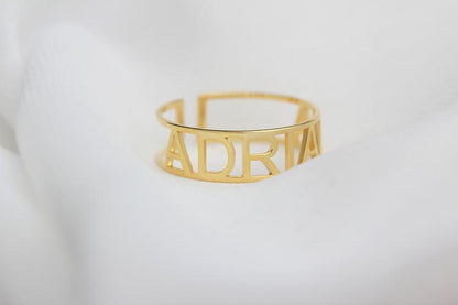 Custom Name Adjustable Band Ring