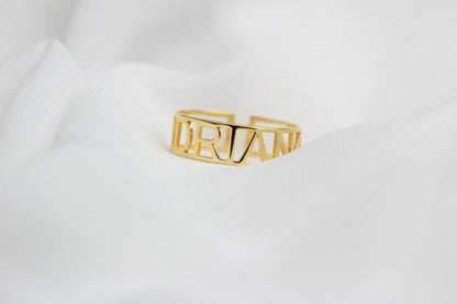 Custom Name Adjustable Band Ring