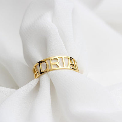 Custom Name Adjustable Band Ring