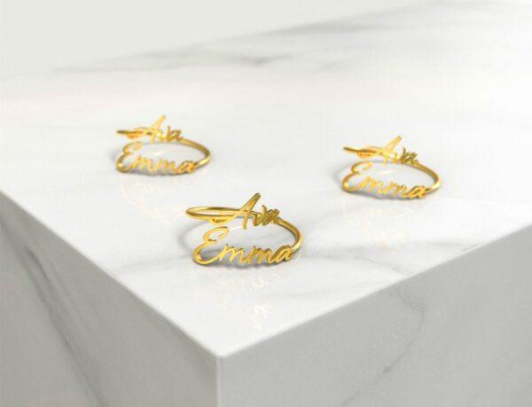 Custom Double Name Ring