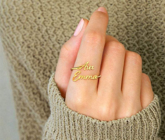 Custom Double Name Ring