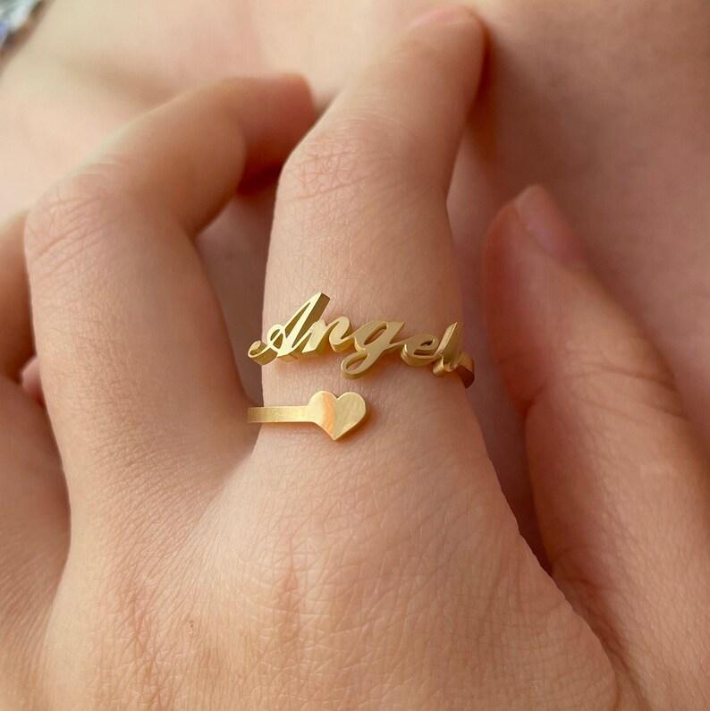 Heart Custom Name Ring