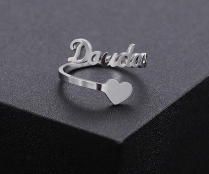 Heart Custom Name Ring