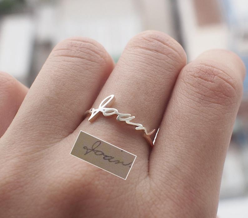 Custom Handwriting Name Ring