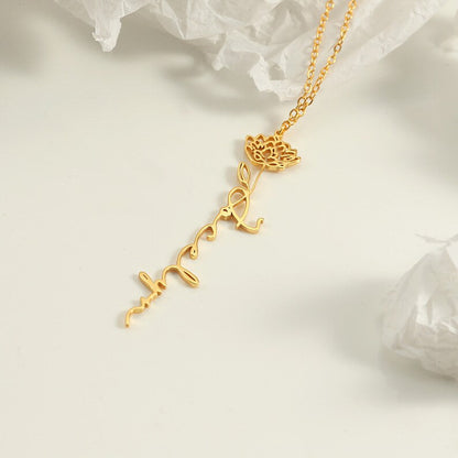 Personalised Birth-flower Name Necklace