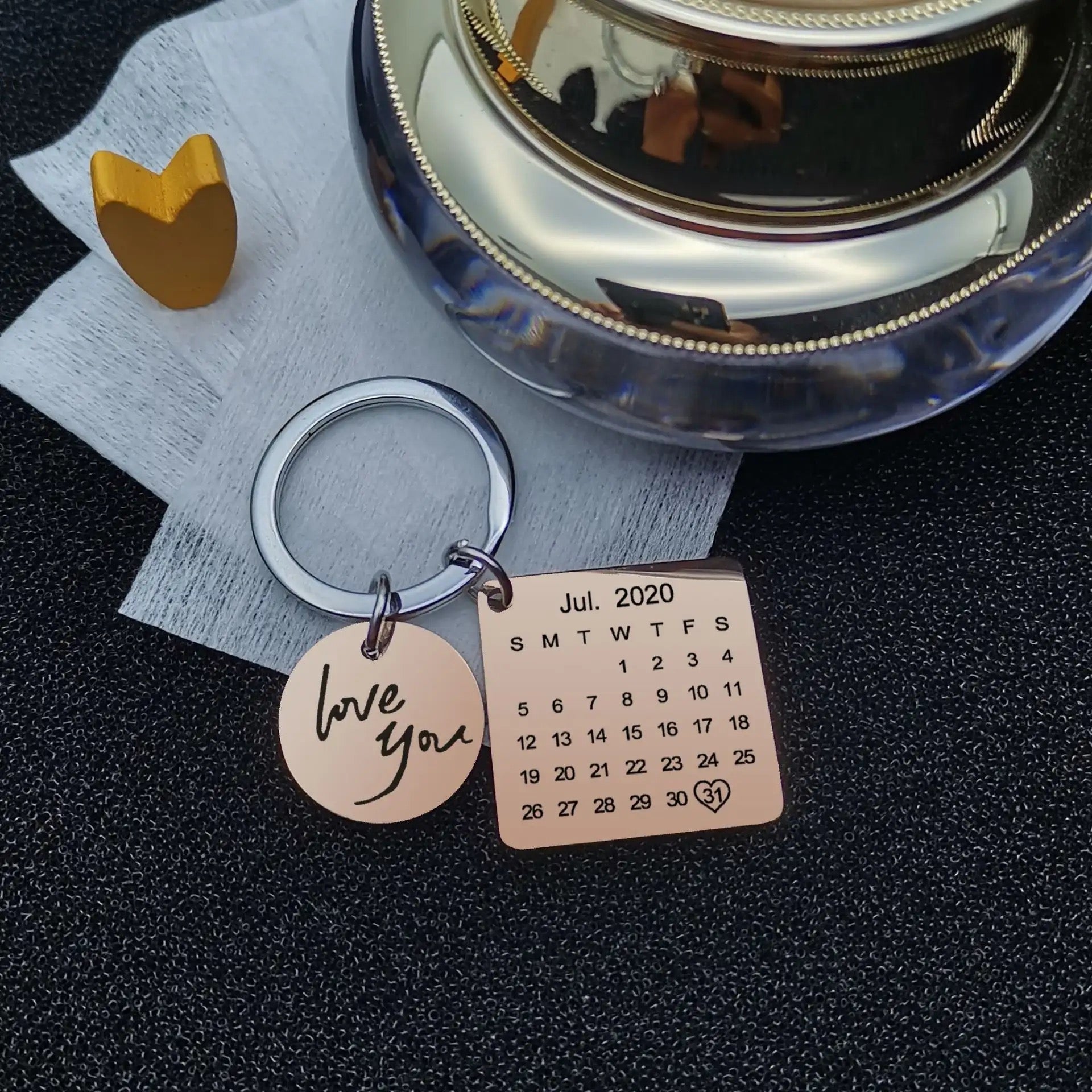 Personalized Special Date Calendar Keychain