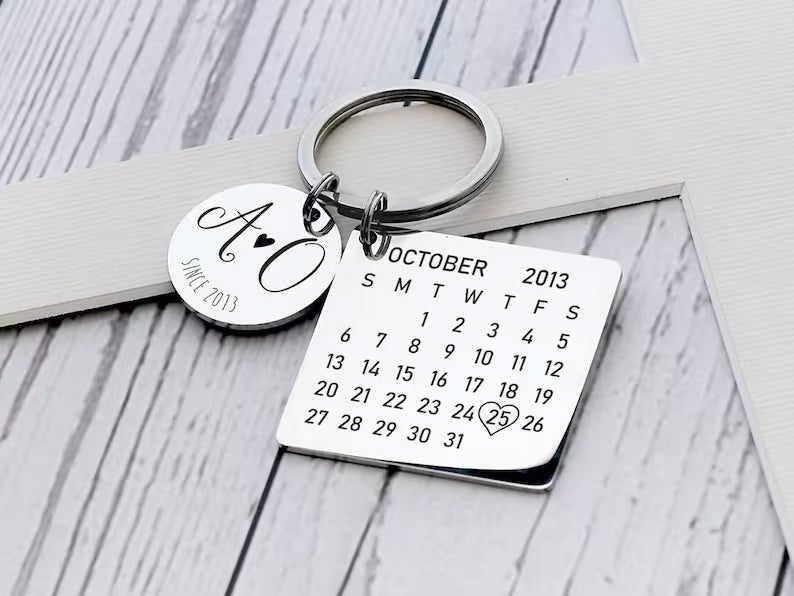 Personalized Special Date Calendar Keychain