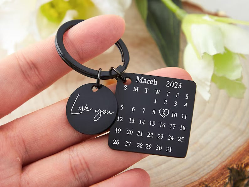 Personalized Special Date Calendar Keychain