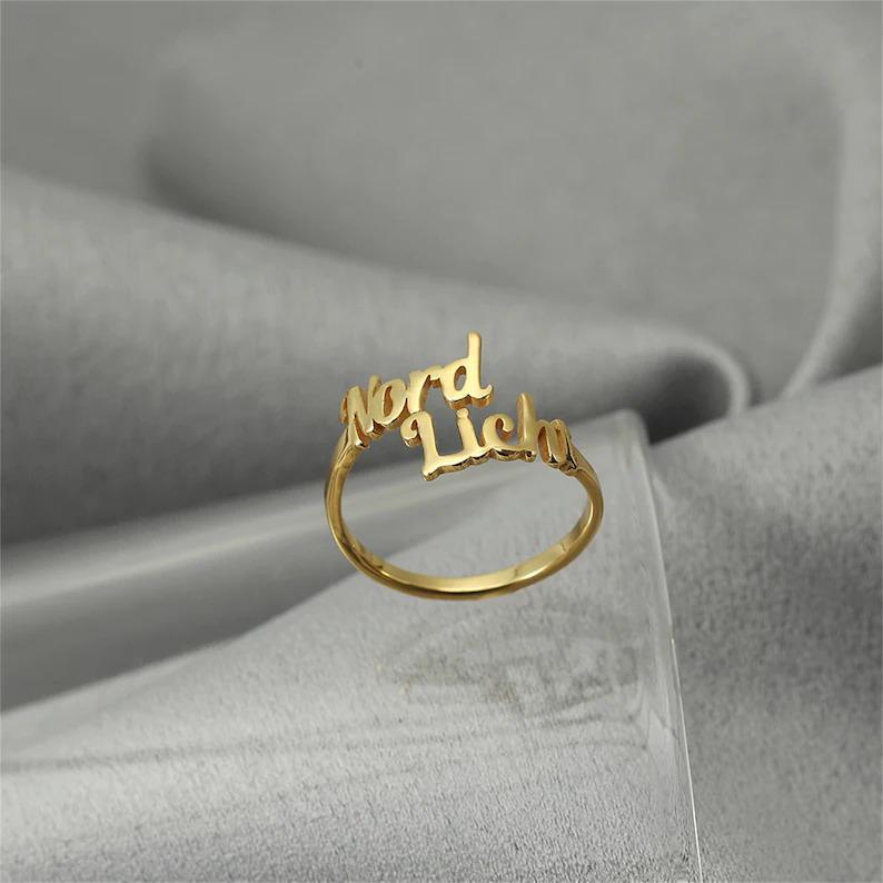 Custom Two Name Ring